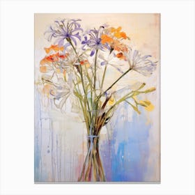 Abstract Flower Painting Agapanthus 1 Canvas Print