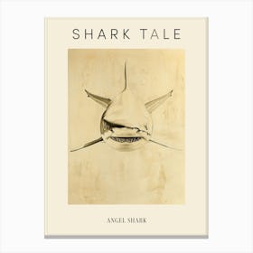 Angel Shark Vintage Illustration 2 Poster Canvas Print