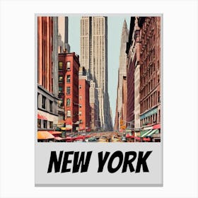 New York City travel poster anime style Canvas Print