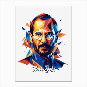 Steve Jobs 02 Portrait WPAP Pop Art Canvas Print