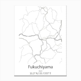 Fukuchiyama,Japan Minimalist Map Canvas Print