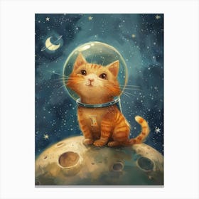 Cat On The Moon 3 Canvas Print