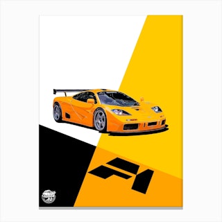 Mclaren F1 Lm Supercar Yellow Canvas Print