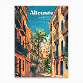 Alicante Spain Vibrant Digital Travel Art Canvas Print