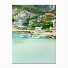 Rio De Janeiro Brazil Watercolour Tropical Destination Canvas Print