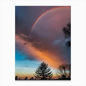 Rainbow Over A Tree Canvas Print