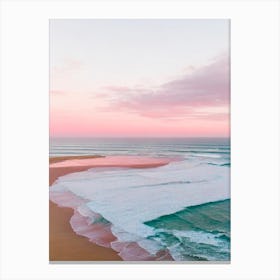 Mawgan Porth Beach, Cornwall Pink Photography 2 Canvas Print