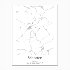 Schotten,Germany Minimalist Map Canvas Print