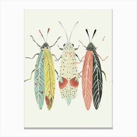 Colourful Insect Illustration Leafhopper 5 Canvas Print