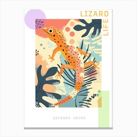 Orange Leopard Gecko Abstract Modern Illustration 3 Poster Canvas Print