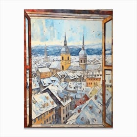 Winter Cityscape Salzburg Austria 3 Canvas Print