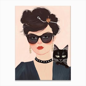 Girl With A Cat 7 Canvas Print