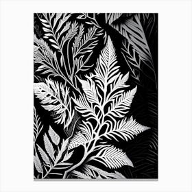 Yew Leaf Linocut 2 Canvas Print