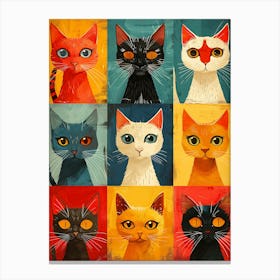 Cat Faces Canvas Print