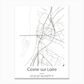 Cosne Sur Loire,France Minimalist Map Canvas Print