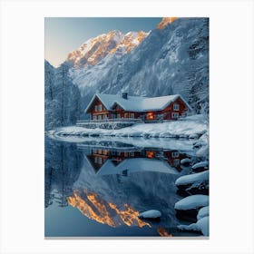 House In The Snow Canvas Print