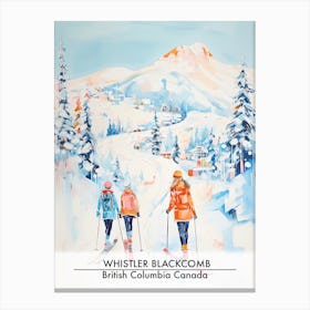 Whistler Blackcomb   British Columbia Canada, Ski Resort Poster Illustration 1 Canvas Print