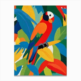 Tropical Parrots with matisse style Canvas Print