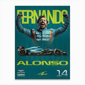 Fernando Alonso 2024 Aston Martin Canvas Print