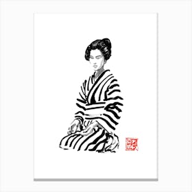 Geisha Stripy Canvas Print