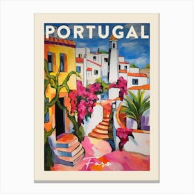 Faro Portugal 7 Fauvist Painting  Travel Poster Canvas Print