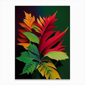 Staghorn Sumac Leaf Vibrant Inspired Canvas Print