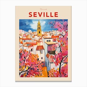 Seville Spain 4 Fauvist Travel Poster Canvas Print
