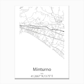 Minturno,Italy Minimalist Map Canvas Print