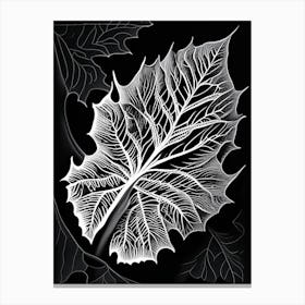 Sycamore Leaf Linocut 4 Canvas Print