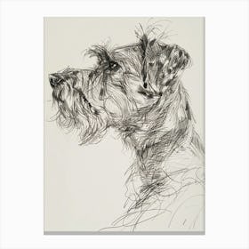 Briard Dog Line Sketch 2 Canvas Print