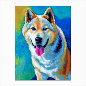 Akita 2 Fauvist Style dog Canvas Print