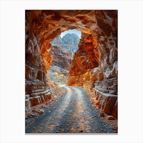 Road Through A Canyon In Jordan Canvas Print