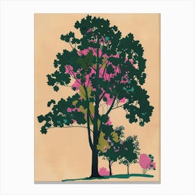 Alder Tree Colourful Illustration 4 Canvas Print