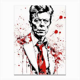 David Bowie Portrait Ink Painting (29) Canvas Print