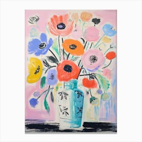 Flower Painting Fauvist Style Anemone 3 Canvas Print