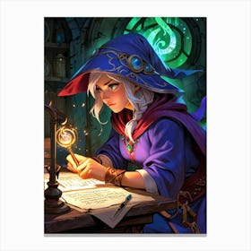 Wizard Writing Canvas Print