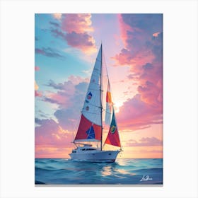Quiet Sailboat Journey Canvas Print