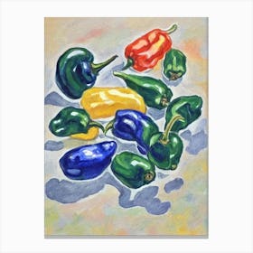 Serrano Pepper 2 Fauvist vegetable Canvas Print