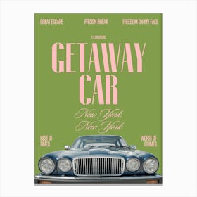 Getaway Car Music Lyrics 4 Canvas Print