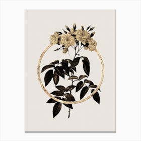 Gold Ring Musk Rose Glitter Botanical Illustration 1 Canvas Print