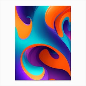 Abstract Colorful Waves Vertical Composition 11 Canvas Print