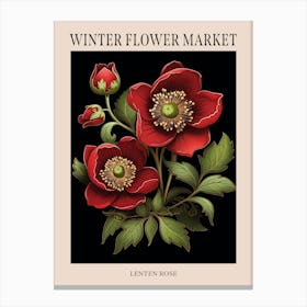Lenten Rose 4 Winter Flower Market Poster Canvas Print