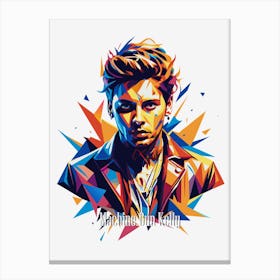 Machine Gun Kelly 02 Portrait Music Icon Style WPAP Pop Art Canvas Print