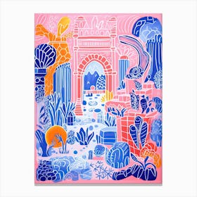 Majorelle Gardens Abstract Riso Style 3 Canvas Print