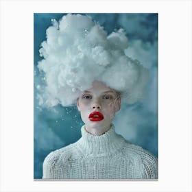 Girl With A Cloud On Her Head 1 Canvas Print