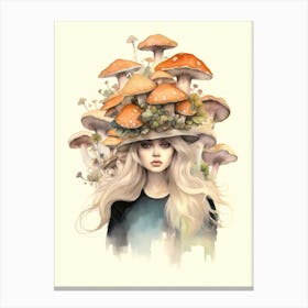 Mushroom Surreal Portrait 3 Canvas Print