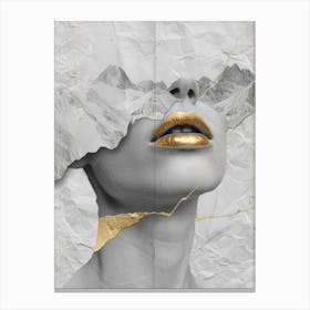 Gold Lips 8 Canvas Print