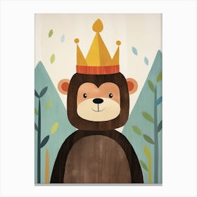 Little Bonobo Wearing A Crown Canvas Print