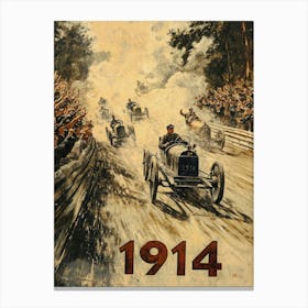 Aihrgdesign A Vintage Poster Of An Automobile Rally In 1914 F 63d1aa70 B211 4126 B81c 97a86cd0b556 3 Canvas Print