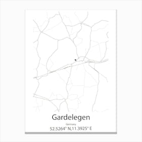 Gardelegen,Germany Minimalist Map Canvas Print